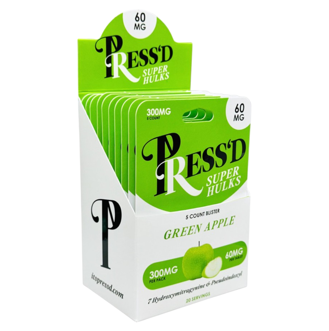 Press'd 7OH Pseudo 300mg Super Hulk Tablets - 5ct Blister Pack | Box of 10